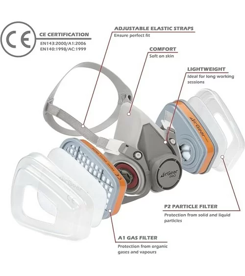 AirGearPro Atemschutzmaske A1P2 Filter