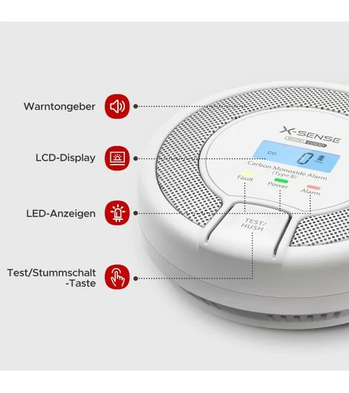 X-Sense CO Melder mit Digitalanzeige