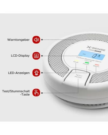 X-Sense CO Melder mit Digitalanzeige