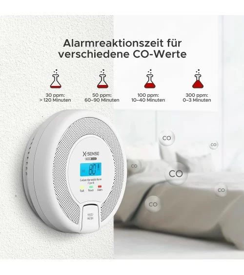 X-Sense CO Melder mit Digitalanzeige