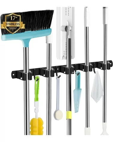 AceMining Besenhalterung Wand | 5 Halter+ 4 Haken