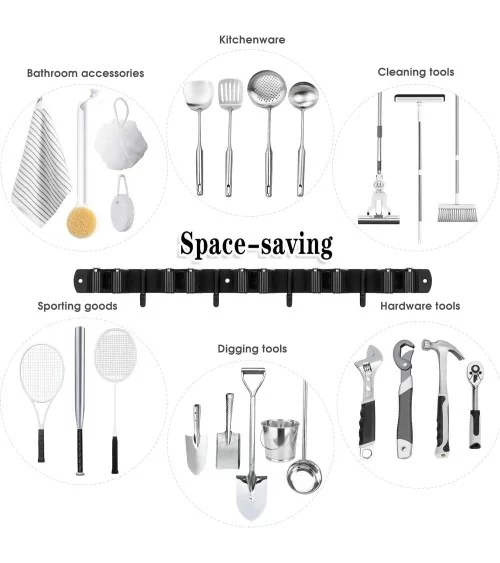 AceMining Besenhalterung Wand | 5 Halter+ 4 Haken