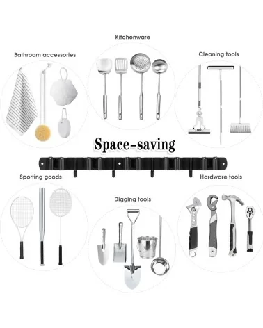 AceMining Besenhalterung Wand | 5 Halter+ 4 Haken