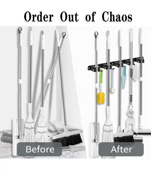 AceMining Besenhalterung Wand | 5 Halter+ 4 Haken