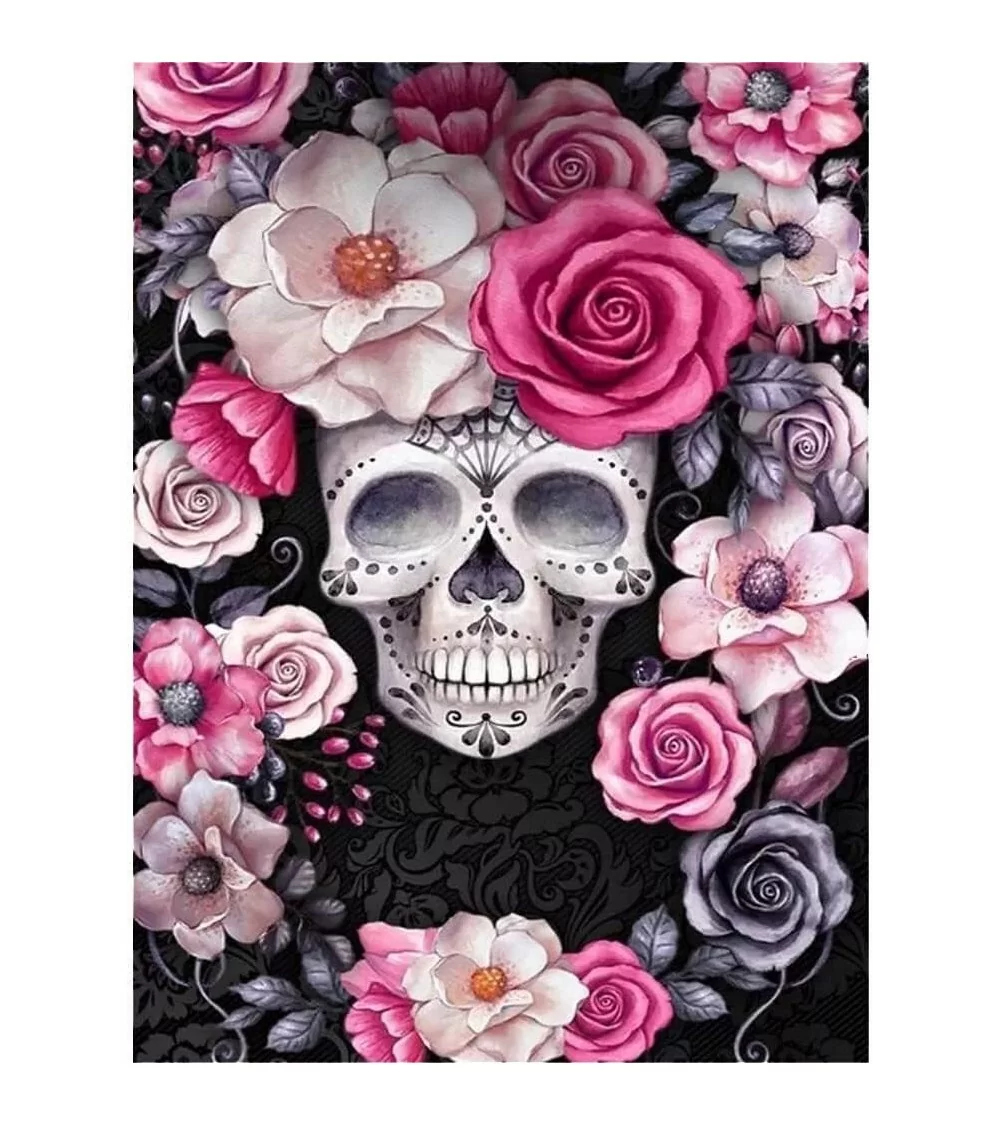 Diamond Painting Totenkopf Blume | Glitzernde Kunstwerke selbst gestalten