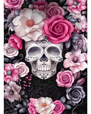 Diamond Painting Totenkopf Blume | Glitzernde Kunstwerke selbst gestalten