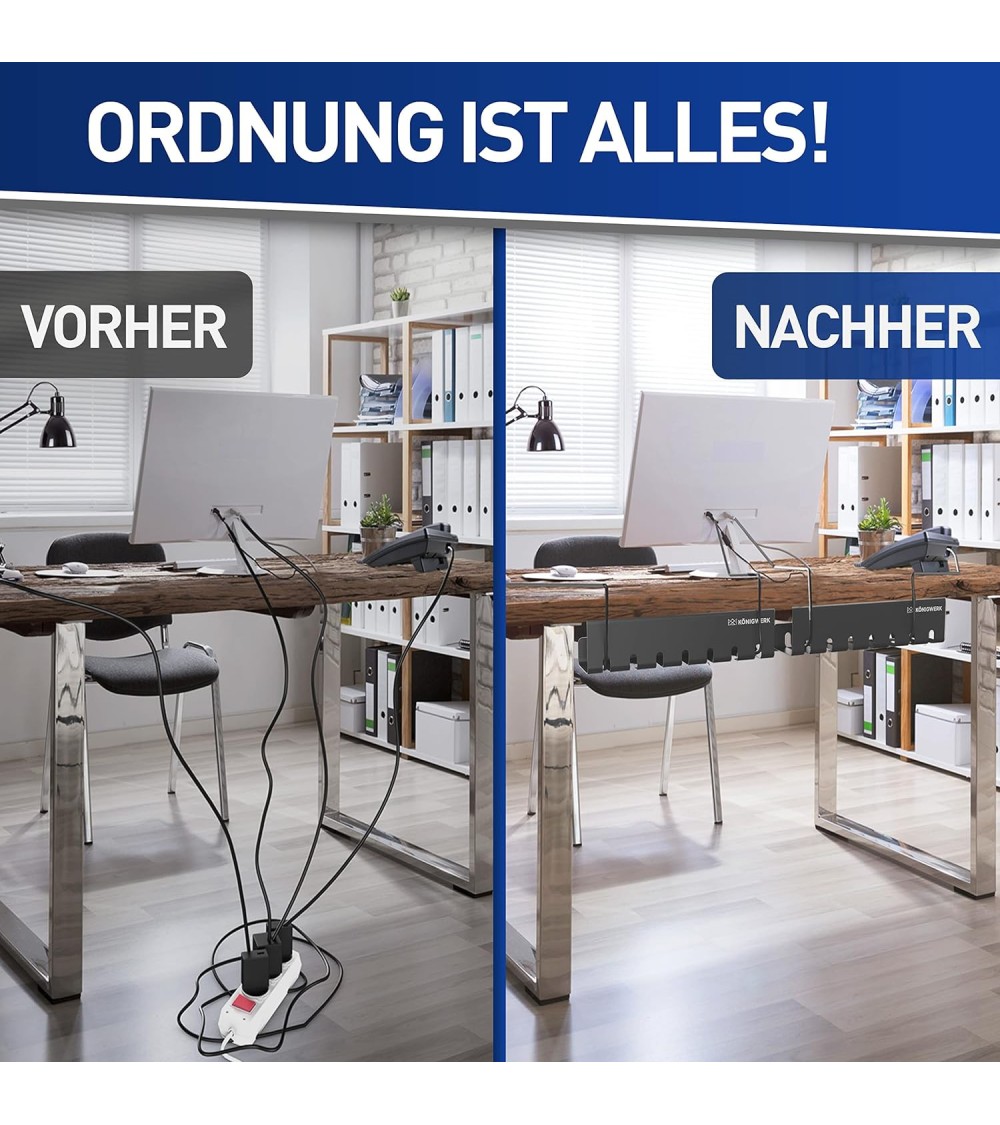 Kenable Kabelkanal Selbstklebend, 10 Stück Schwarz: Ordnet Kabel Am Schreibtisch, Bis 8 Mm Dick