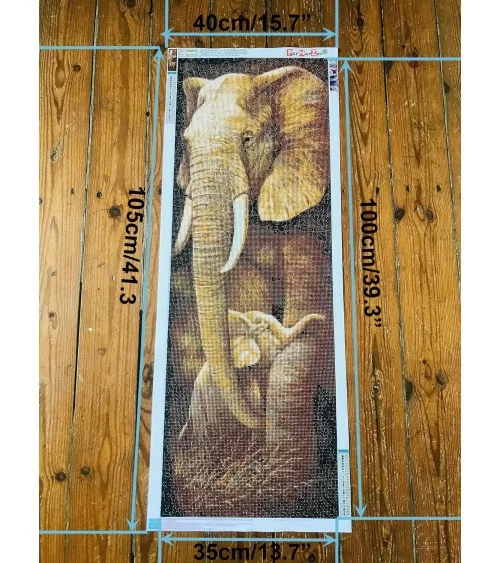 Diamond Painting 35x100cm | Elefant