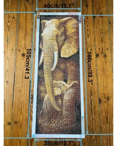 Diamond Painting 35x100cm | Elefant