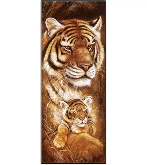 Diamond Painting 30x90cm | Tiger und Junges