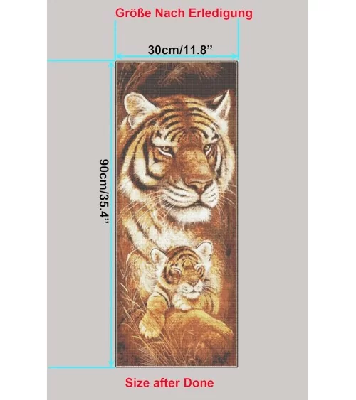 Diamond Painting 30x90cm | Tiger und Junges