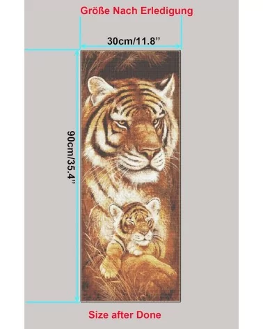 Diamond Painting 30x90cm | Tiger und Junges
