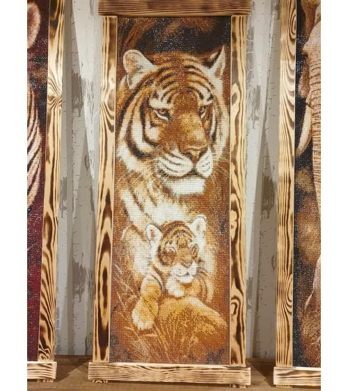 Diamond Painting 30x90cm | Tiger und Junges