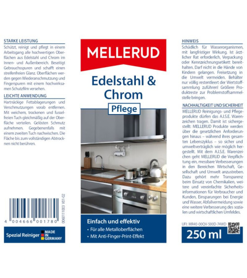 MELLERUD Edelstahl & Chrom Pflege 0,25 l