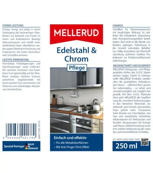 MELLERUD Edelstahl & Chrom Pflege | 0,25 l