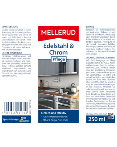 MELLERUD Edelstahl & Chrom Pflege 0,25 l