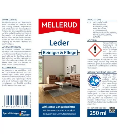 MELLERUD Leder Reiniger & Pflege | 0,25 l