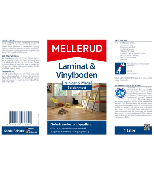 MELLERUD Laminat & Vinylboden Reiniger & Pflege Seidenmatt 1,0 l