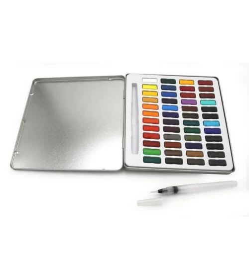 Coffret d'aquarelle Paintersisters, 48 couleurs | Pinceaux avec réservoir d'eau pour les déplacements