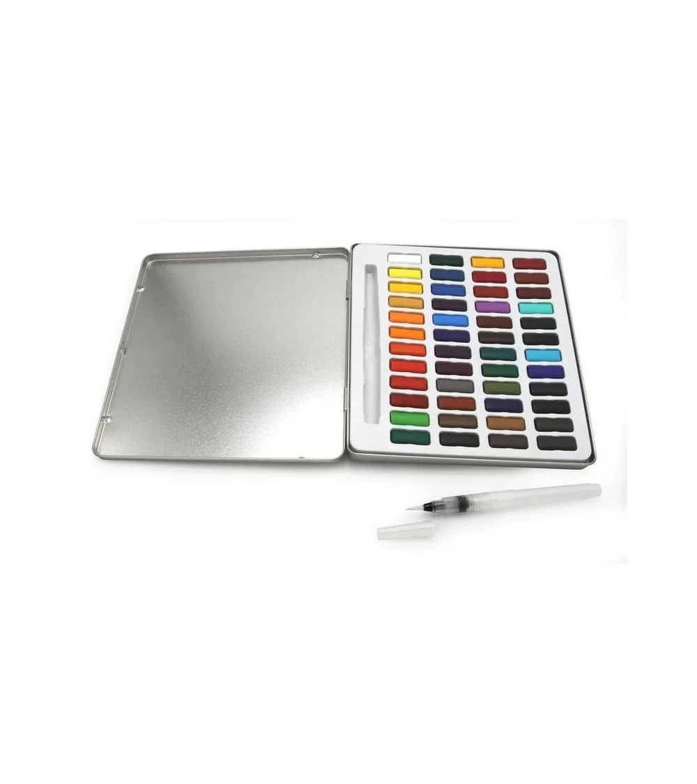 Paintersisters Aquarellkasten 48er | Wassertank-Pinsel für unterwegs