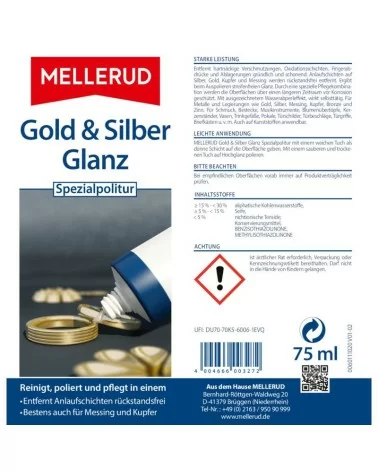MELLERUD Gold & Silber Glanz - Polissage spécial | 75 ml