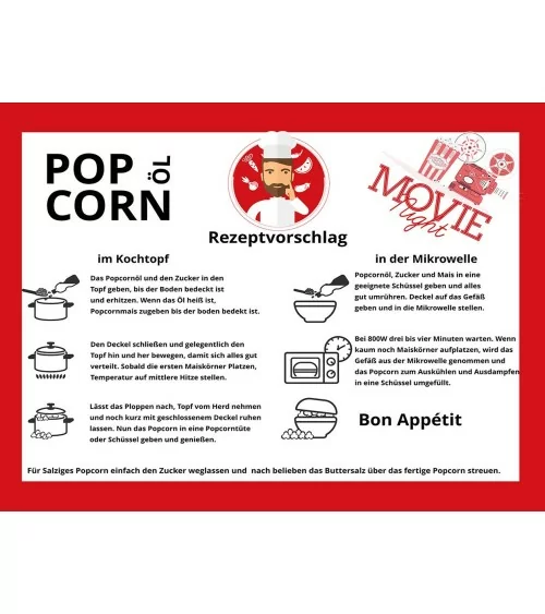 Huile pour pop-corn au goût de beurre | 500 ml