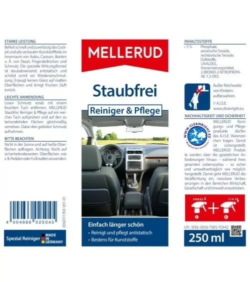 MELLERUD Staubfrei Reiniger & Pflege | 0,25 l