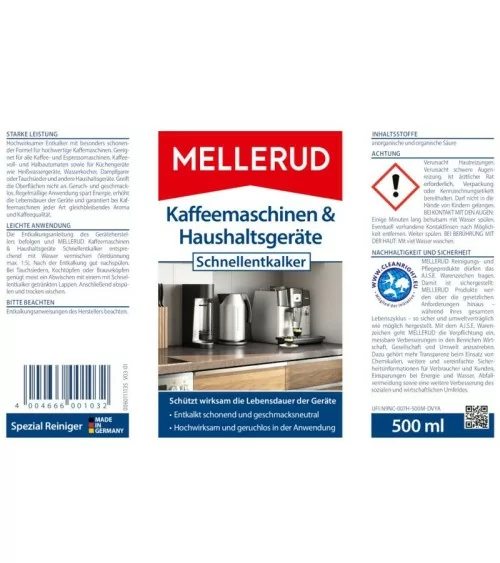 MELLERUD Kaffeemaschinen&Haushaltsgeräte Schnellentkalker | 0,5 l
