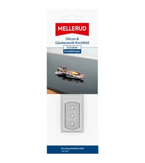 Grattoir MELLERUD pour plaques de cuisson en silicone et vitrocéramique | Lames de rechange