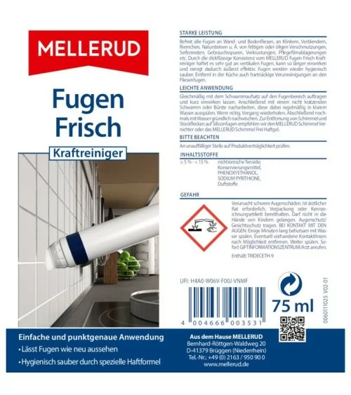 MELLERUD Fugen Frisch Kraftreiniger | 75 ml