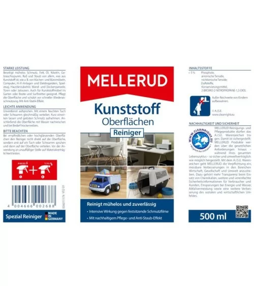 MELLERUD Kunststoff Oberflächen Reiniger | 0,5 l