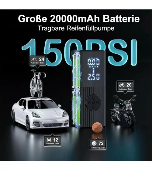Elektrische Luftpumpe Batteriebetrieben | 20000mAh