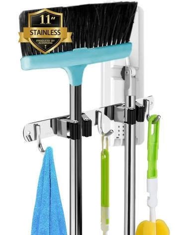 AceMining Besenhalterung Wand | 2 Halter+ 3 Haken