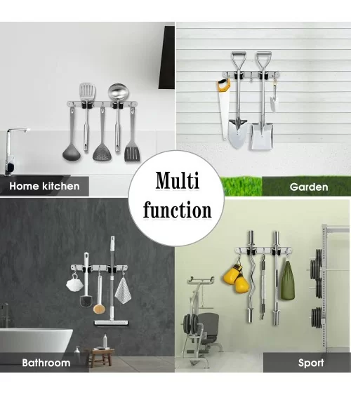 AceMining Besenhalterung Wand | 2 Halter+ 3 Haken