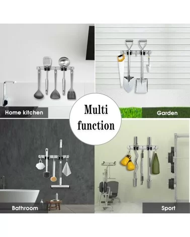 AceMining Besenhalterung Wand | 2 Halter+ 3 Haken