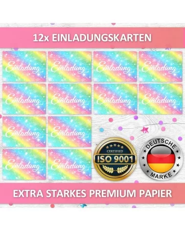Glitzer Einladungskarten | 12 Stk.