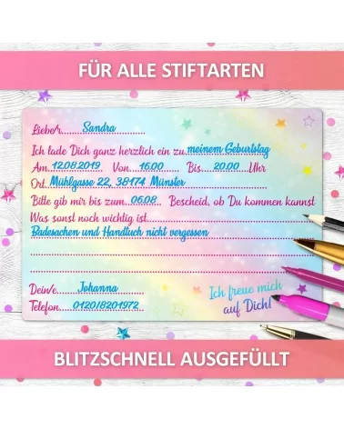 Glitzer Einladungskarten | 12 Stk.