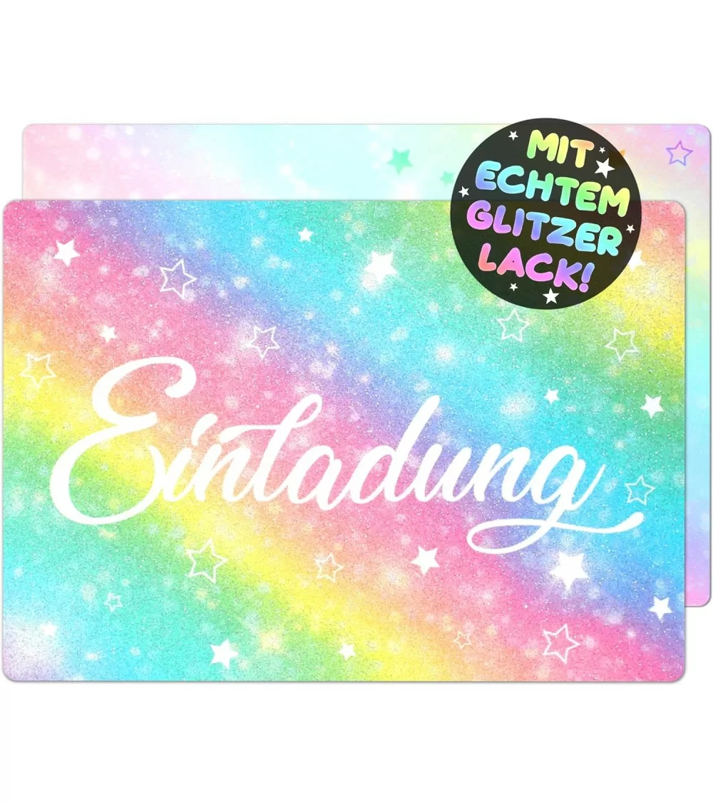 Glitzer Einladungskarten | 12 Stk.
