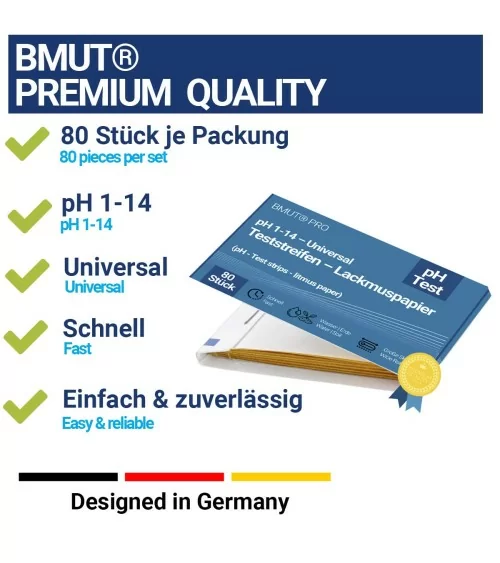 BMUT pH-Wert 1-14 Teststreifen | 80Stk.