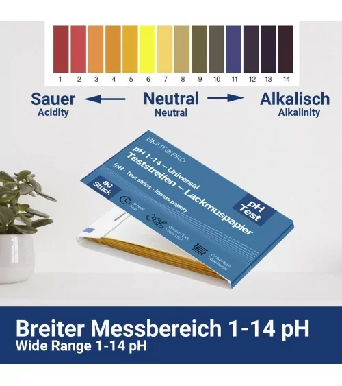 BMUT pH-Wert 1-14 Teststreifen | 80Stk.