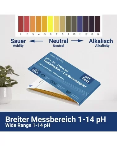 BMUT pH-Wert 1-14 Teststreifen | 80Stk.