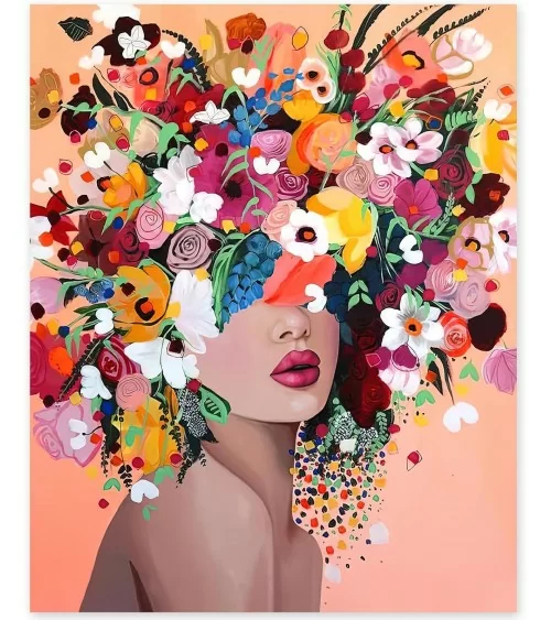 Peinture par numéros 40 x 50 cm | Flower Girl