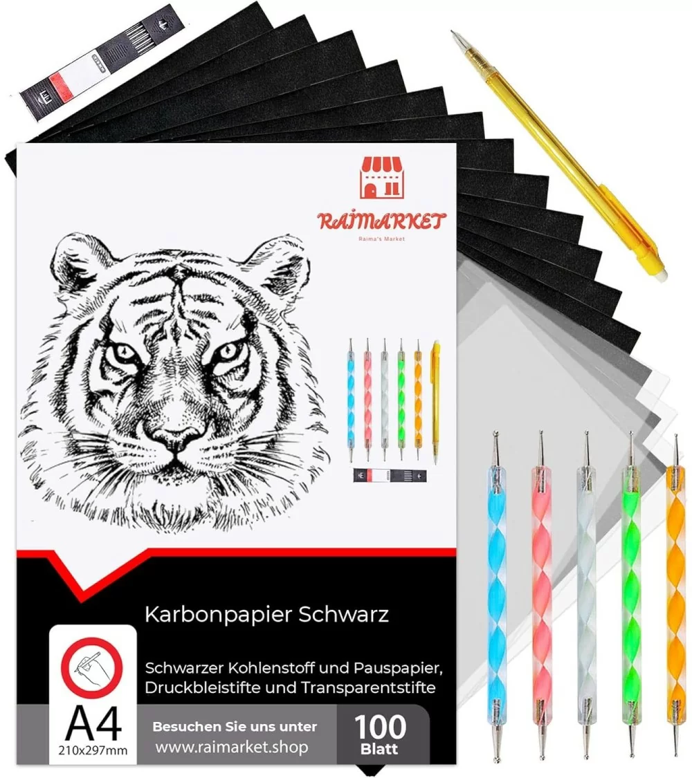 Schwarzes Kohlepapier | 100Stk.