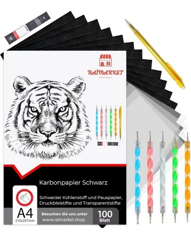 Schwarzes Kohlepapier | 100Stk.