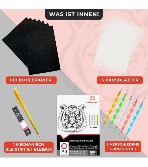 Schwarzes Kohlepapier | 100Stk.