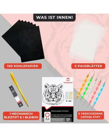 Schwarzes Kohlepapier | 100Stk.