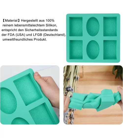 Seifenform eckig/oval mit Muster