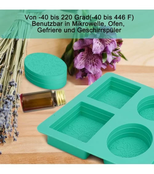 Seifenform eckig/oval mit Muster