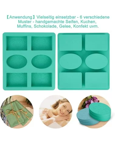 Seifenform eckig/oval mit Muster