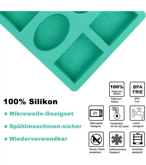 Seifenform eckig/oval mit Muster
